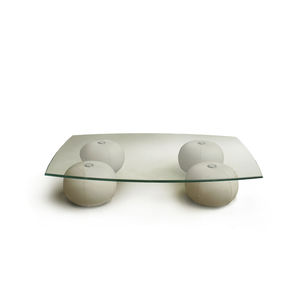 mesa de centro moderna / de vidrio / de cuero / de tejido