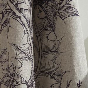 tela de tapicería / para cortinas / de flores / de lino