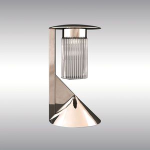 lámpara de mesa / clásica / de cristal / de níquel