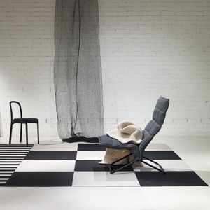 alfombra moderna / de fibras de papel / con motivos geométricos