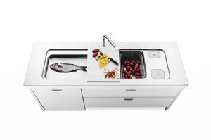 cocina moderna / de acero inoxidable / de Corian® / modular