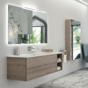 espejo de pared / moderno / rectangular / con luz