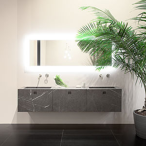 mueble de baño moderno / de piedra / de pared
