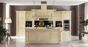 cocina clásica / de madera maciza / de madera / con asideros