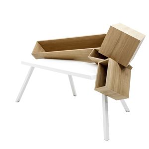 escritorio de MDF / de contrachapado / de roble / de diseño original