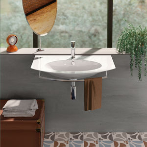lavabo suspendido / de cerámica / moderno