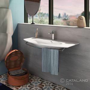 lavabo encastrable / de cerámica / moderno