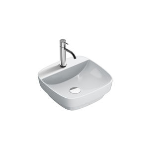 lavabo sobre encimera / cuadrado / de cerámica / moderno