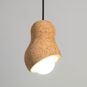 lámpara suspendida / moderna / de corcho / LED