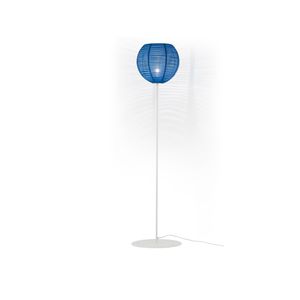 lámpara de pie / moderna / de acero / de ratán