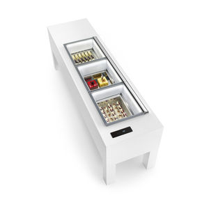 vitrina refrigerada mostrador / con luz / para helados / para comercio