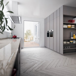 cocina moderna / de roble / de madera lacada / de nogal