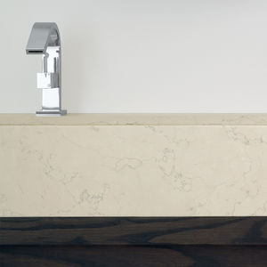 lavabo sobre encimera / rectangular / de piedra / moderno