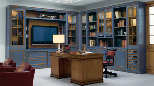 biblioteca de esquina / de estilo / de madera lacada / acristalada