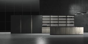 cocina moderna / de madera / de U-tubo / sin pomos