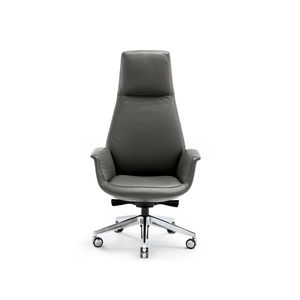 sillón de director moderno / de cuero / de aluminio / giratorio