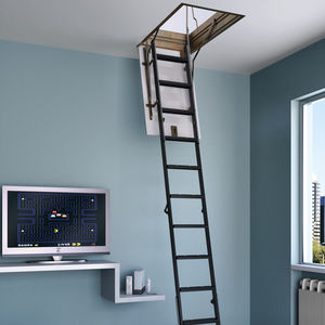escalera elevada abatible / de acero / plegable