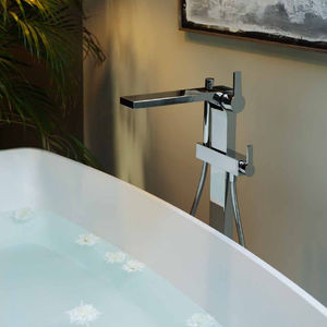 grifo monomando para bañera / para suelo / de metal cromado / de baño
