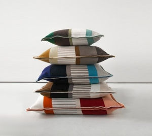 cojín cuadrado / de rayas / de lana merino / multicolor