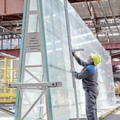 panel de vidrio flotado / para fachada / plano