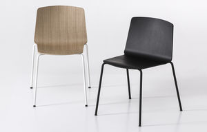 silla moderna / tapizada / con reposabrazos / apilable