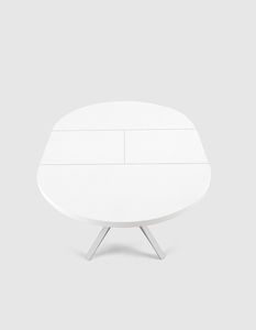 mesa moderna / de MDF / de aluminio / redonda