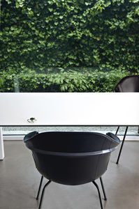silla de diseño escandinavo / de poliuretano / de cuero / giratoria