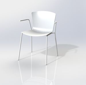 silla moderna / tapizada / con reposabrazos / de tejido