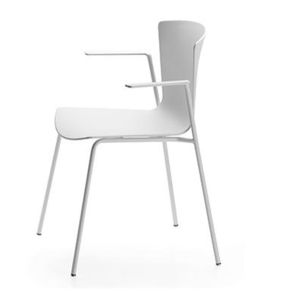 silla moderna / con reposabrazos / de tejido / de contrachapado