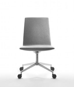 silla de conferencia moderna / con ruedas / tapizada / de tejido