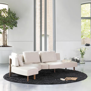 sofá modular / moderno / de cuero / de tejido
