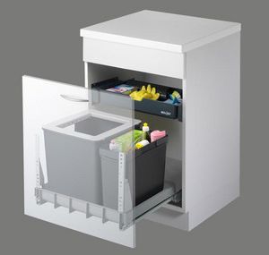 contenedor de basura / para cocina / de madera / de plástico