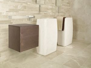 lavabo de pie / rectangular / de piedra natural / moderno