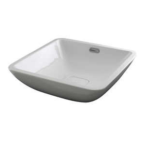 lavabo sobre encimera / cuadrado / de cerámica / moderno