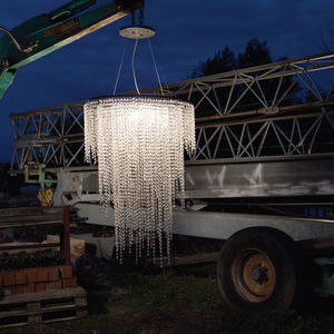 lámpara araña moderna / de cristal / LED / hecha a mano