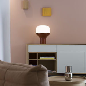 lámpara de mesa / moderna / de aluminio / de vidrio opalescente
