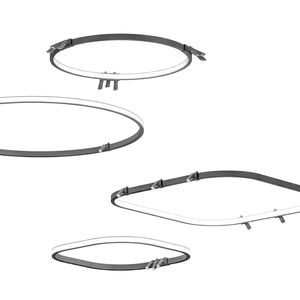 luminaria suspendida / LED / redonda / de aluminio lacado