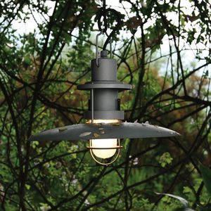 lámpara suspendida / de estilo industrial / de vidrio / para exterior