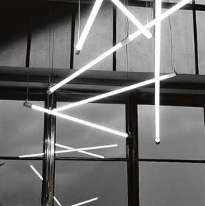 lámpara suspendida / de diseño original / de policarbonato / fluorescente