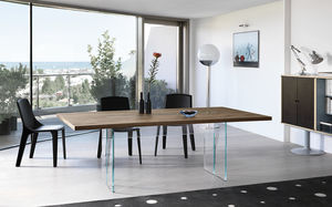 mesa moderna / de madera / de vidrio / rectangular