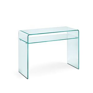 consola moderna / de vidrio curvado / rectangular / a medida