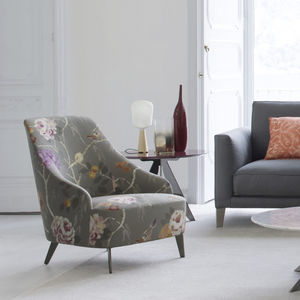 sillón moderno / de terciopelo / de algodón / de lino
