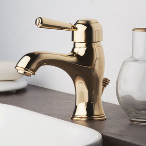 grifo monomando para lavabo / de metal cromado / de latón / de cobre