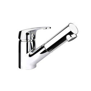 grifo monomando para lavabo / de metal cromado / de baño / con 1 orificio