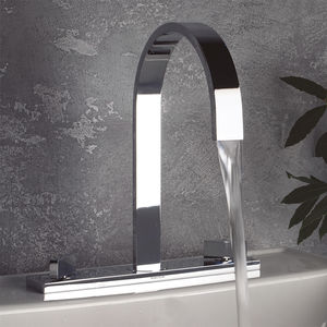 grifo mezclador para lavabo / de libre instalación / de metal cromado / de baño