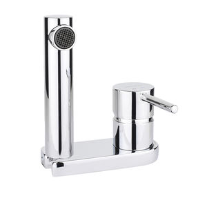 grifo monomando para lavabo / de metal cromado / de baño / con 2 orificios