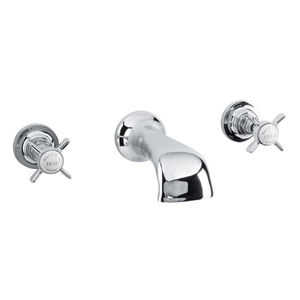 grifo monomando para lavabo / de pared / de metal cromado / de latón
