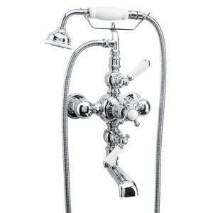 grifo monomando para ducha / para bañera / de pared / de metal cromado