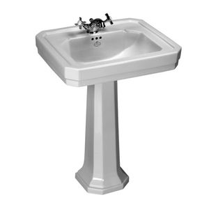 lavabo de pie / rectangular / de porcelana / clásico