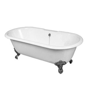 bañera con patas / ovalada / de hierro fundido